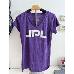 Blue 84 JPL NASA Jet Propulsion Laboratory Purple V-Neck Graphic T-Shirt Large